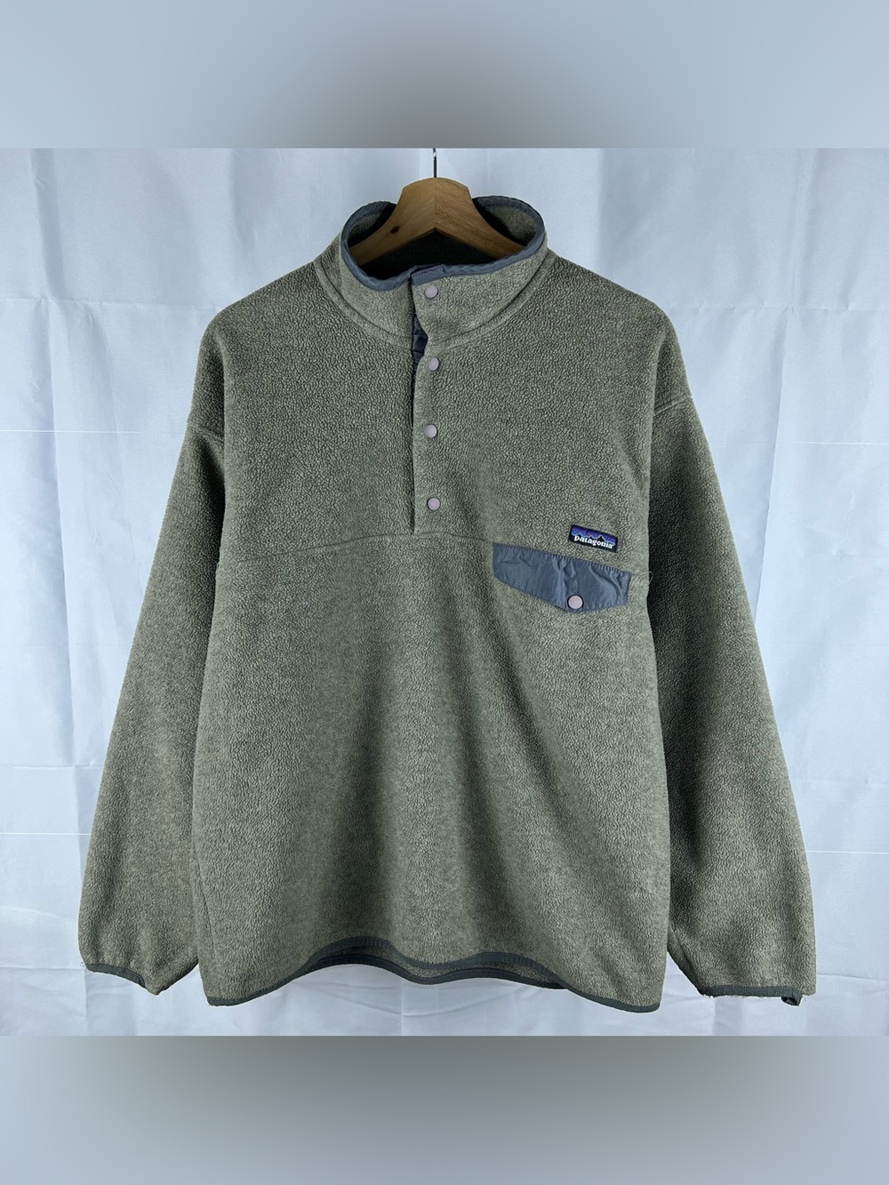 Vintage 90s Patagonia Synchilla Snap T Fleece Pullover Mens Large Green Jacket